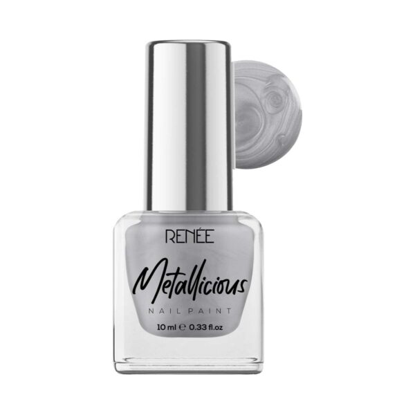 Renee Cosmetics Metallicious Nail Paint - Pebble Grey (10 ml) - RENEE