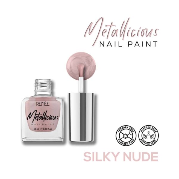 Renee Cosmetics Metallicious Nail Paint - Silky Nude (10 ml) - RENEE