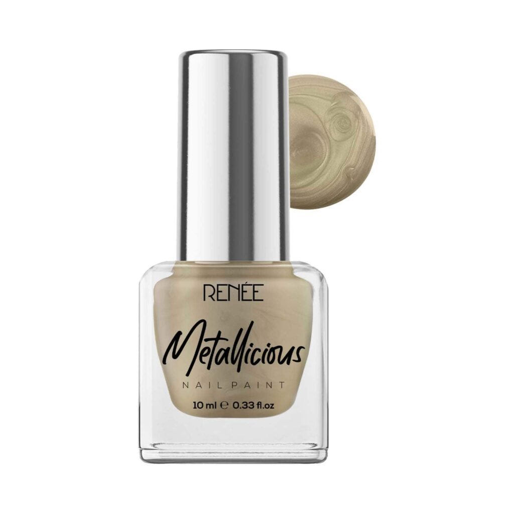 Renee Cosmetics Metallicious Nail Paint - Vegas Gold (10 ml) - RENEE