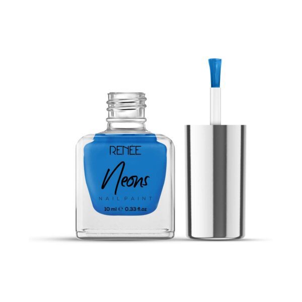 Renee Cosmetics Neons Nail Paint - Blue Bolt (10 ml) - RENEE