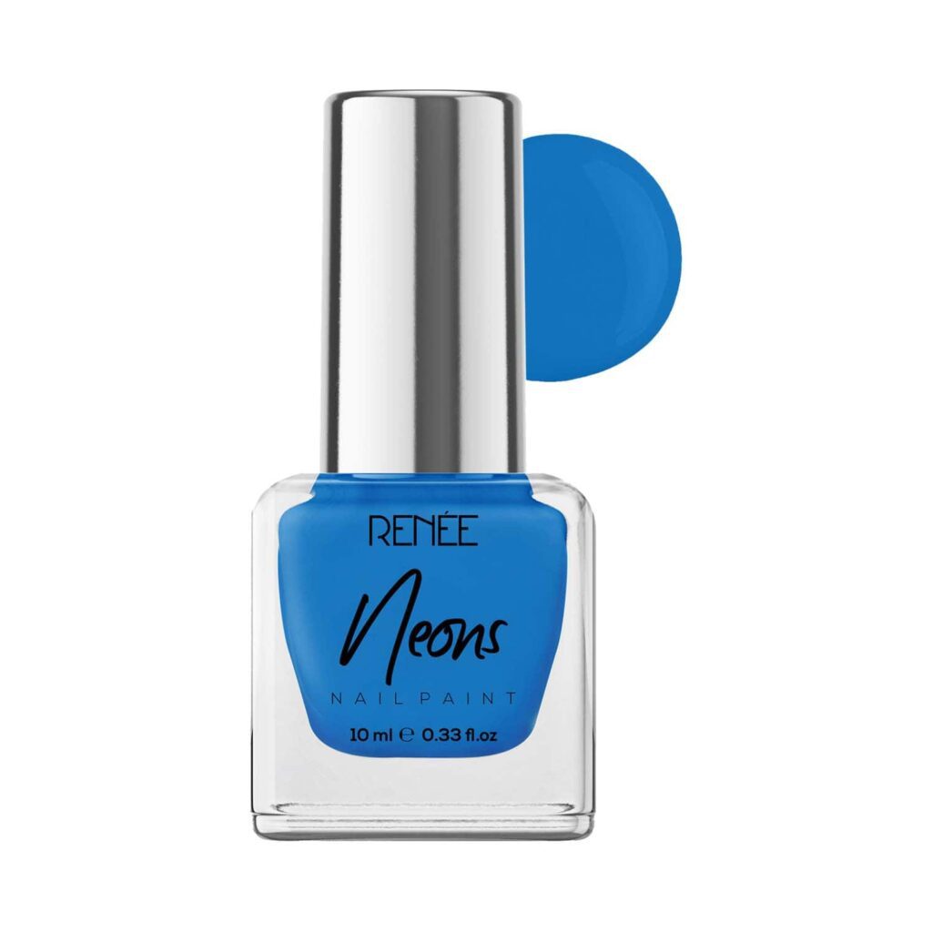 Renee Cosmetics Neons Nail Paint - Blue Bolt (10 ml) - RENEE