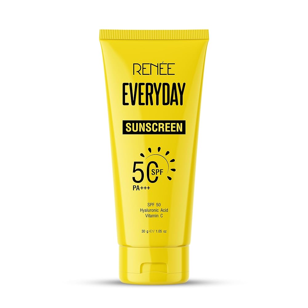 RENEE Everyday SPF 50 PA+++ Sunscreen, Protects from UVA & UVB, Lightweight & Non-Sticky, Moisturizes & Nourishes the Skin, Zero White Cast, Hyaluronic Acid, Niacinamide &...