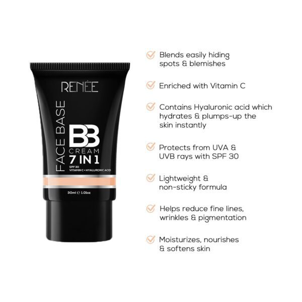 RENEE Glam Squad Essentials Makeup Combo - Lip & Cheek Tint + BB Cream + Stick On Nails - RENEE