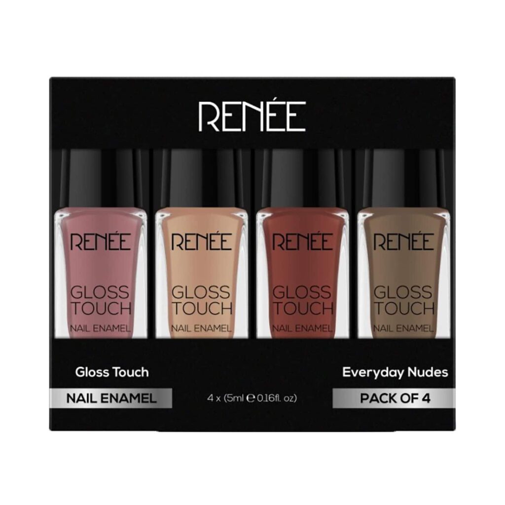 RENEE Gloss Touch Nail Enamel - N02 Everyday Nudes (4 Pcs) - RENEE