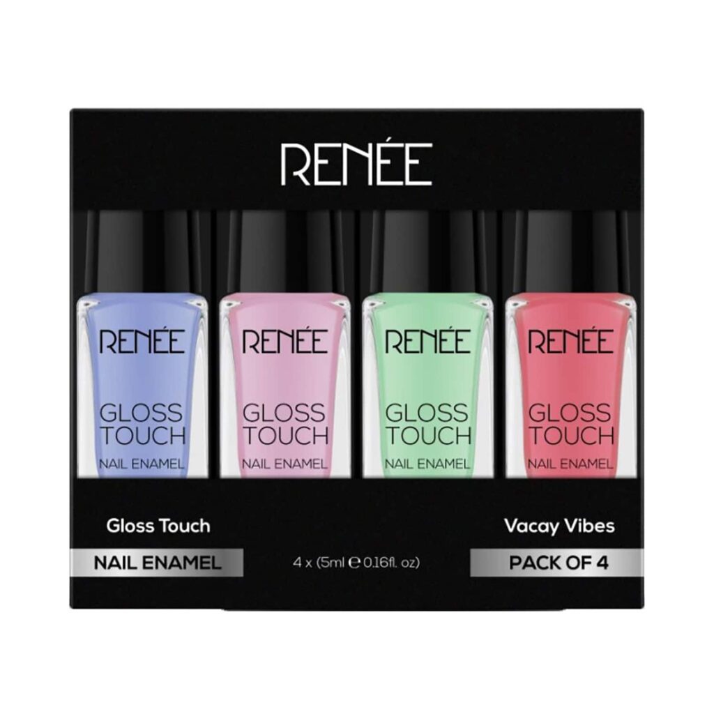 RENEE Gloss Touch Nail Enamel - N04 Vacay Vibes (4 Pcs) - RENEE