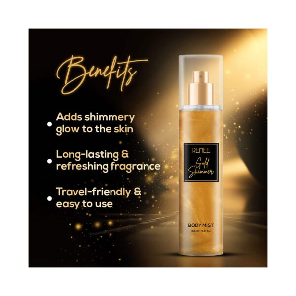 RENEE Gold Shimmer Body Mist (150 ml) - RENEE
