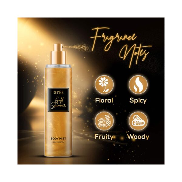 RENEE Gold Shimmer Body Mist (150 ml) - RENEE