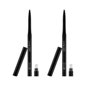 RENEE Hard Black Kajal Pen with Sharpener 0.35gm, Pack Of 2 | Matte Finish | Rich Color Payoff | Long Lasting Upto 24hrs, Smudge & Water Proof Formula