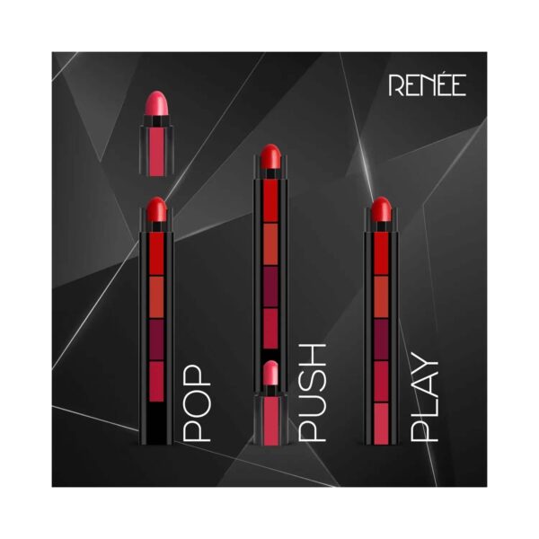 RENEE Juicy Lips Makeup Kit - Fab 5 5-In-1 Matte Lipstick and Lip Gloss Combo - RENEE