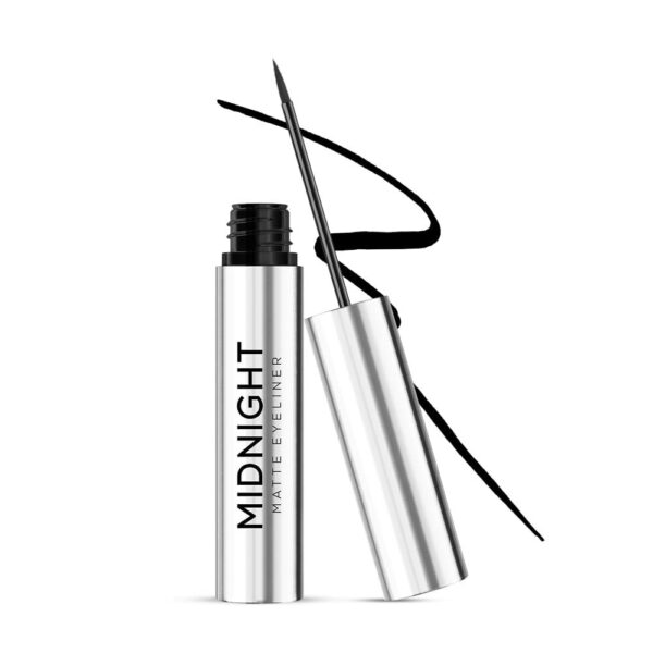 RENEE Midnight Matte Eyeliner | Darkest Black | Long Lasting | Smudge-Proof | Waterproof Formula | One-Swipe Application | Intense Pigment | Enriched with Vitamin E | Chamomile...