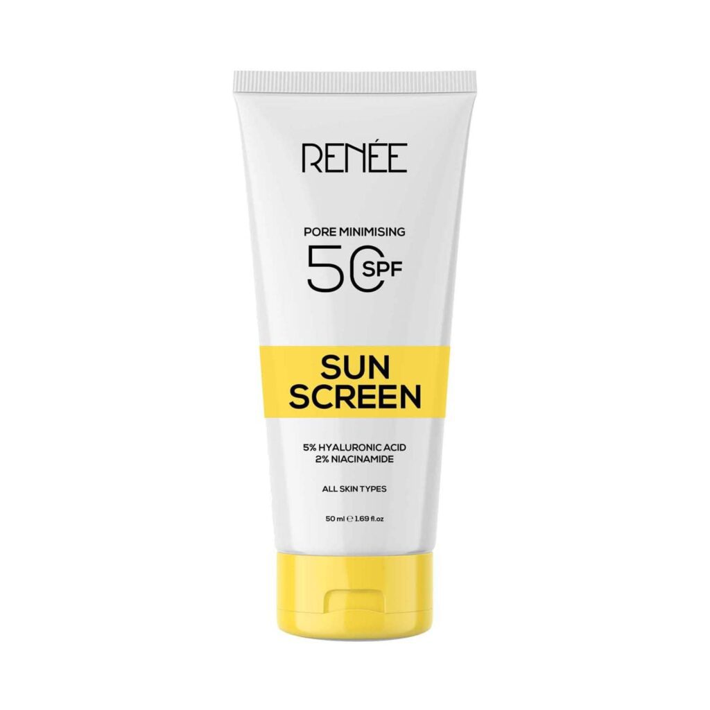RENEE Pore Minimizing Sunscreen SPF 50 With 5% Hyaluronic acid & 2% Niacinamide (50 ml) - RENEE