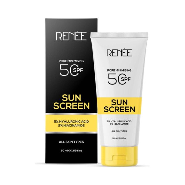 RENEE Pore Minimizing Sunscreen SPF 50 With 5% Hyaluronic acid & 2% Niacinamide (50 ml) - RENEE