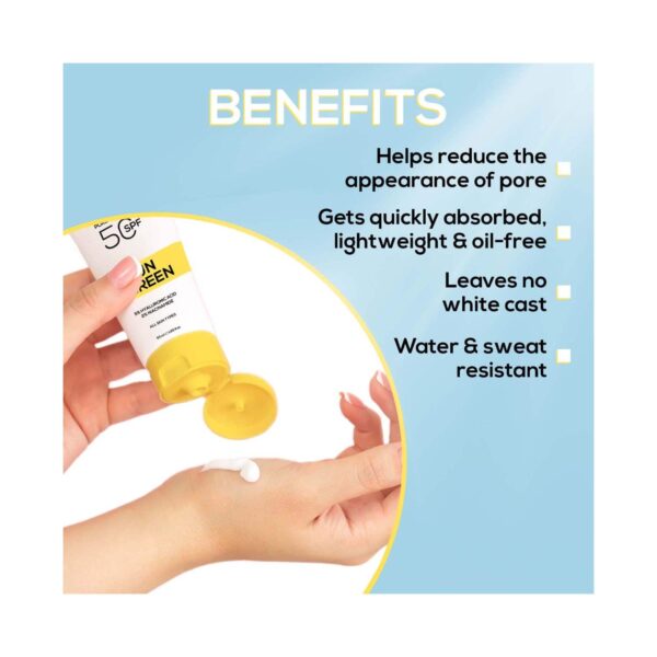 RENEE Pore Minimizing Sunscreen SPF 50 With 5% Hyaluronic acid & 2% Niacinamide (50 ml) - RENEE