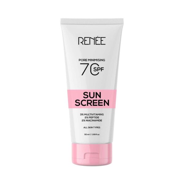RENEE Pore Minimizing Sunscreen SPF 70 With 2% Niacinamide, 2% Peptide & 3% Multivitamins (50 ml) - RENEE