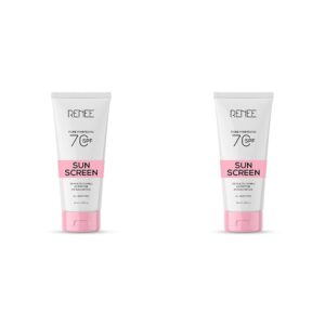 RENEE Pore Minimizing Sunscreen Spf 70 With 2% Niacinamide For All Skins, 2% Peptide & 3% Multivitamins, 50Ml (Pack of 2)