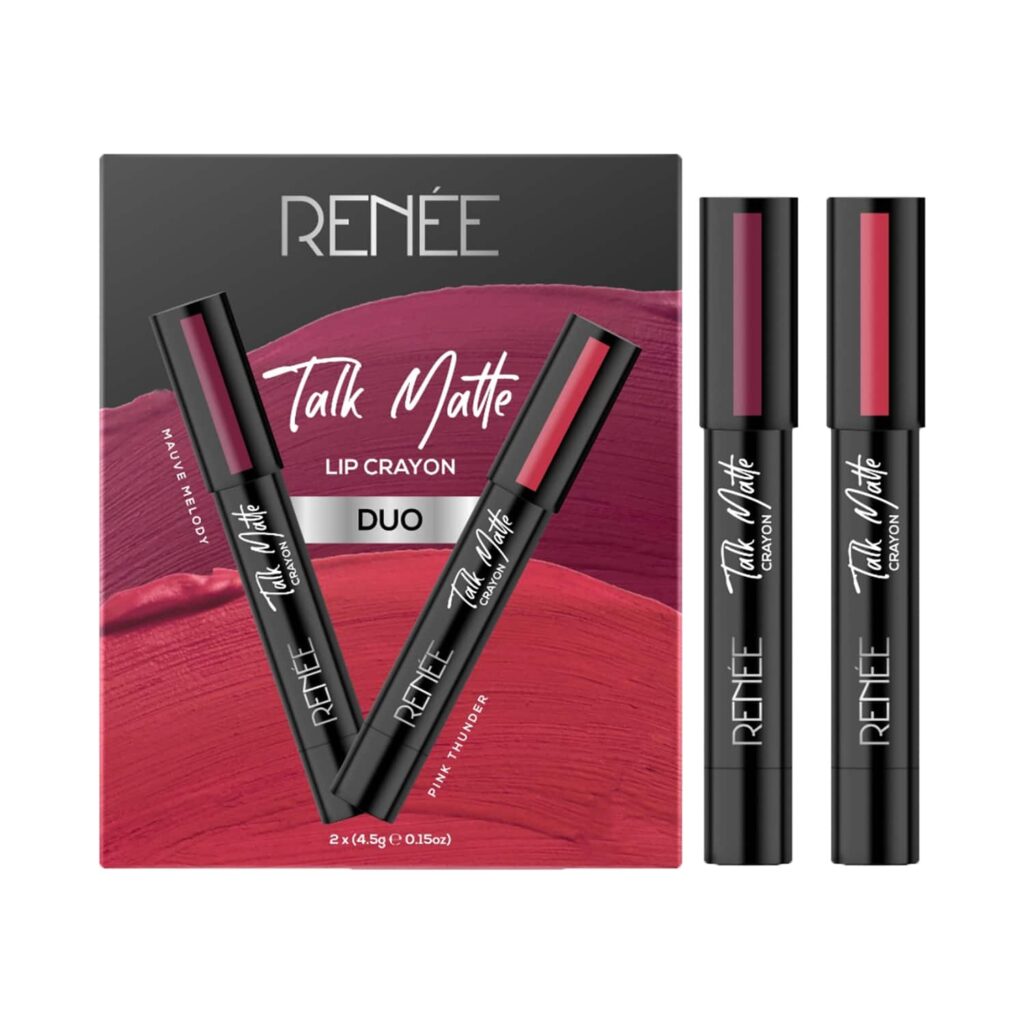 RENEE Talk Matte Lip Crayon Duo (2 Pcs) - RENEE