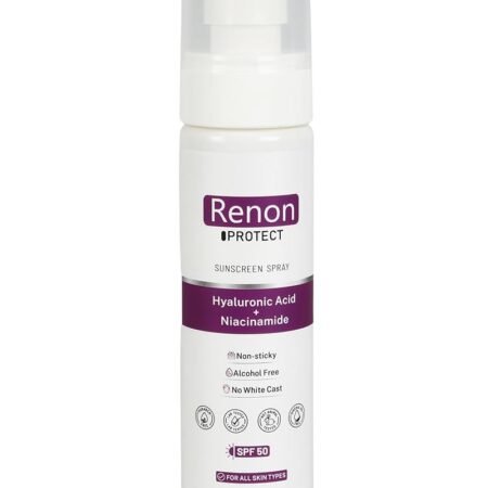 Renon Sunscreen Spray SPF 50 PA++++ | Hyaluronic and Niacinamide | Non Sticky and No White Cast | Hydrating and Quick Absorbing | Alcohol Free
