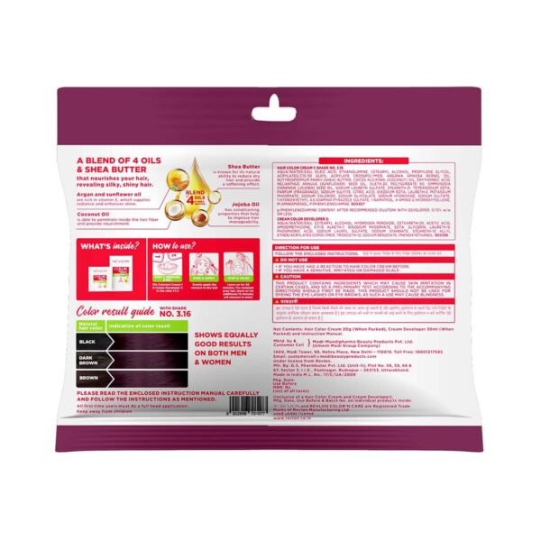Revlon Color N Care Nourishing Permanent Hair Color Sachet - 3.16 Burgundy (20g+30ml) - Revlon
