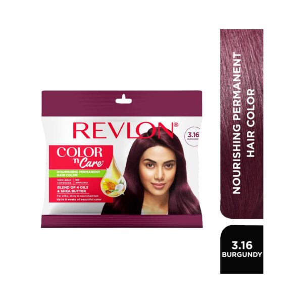 Revlon Color N Care Nourishing Permanent Hair Color Sachet - 3.16 Burgundy (20g+30ml) - Revlon