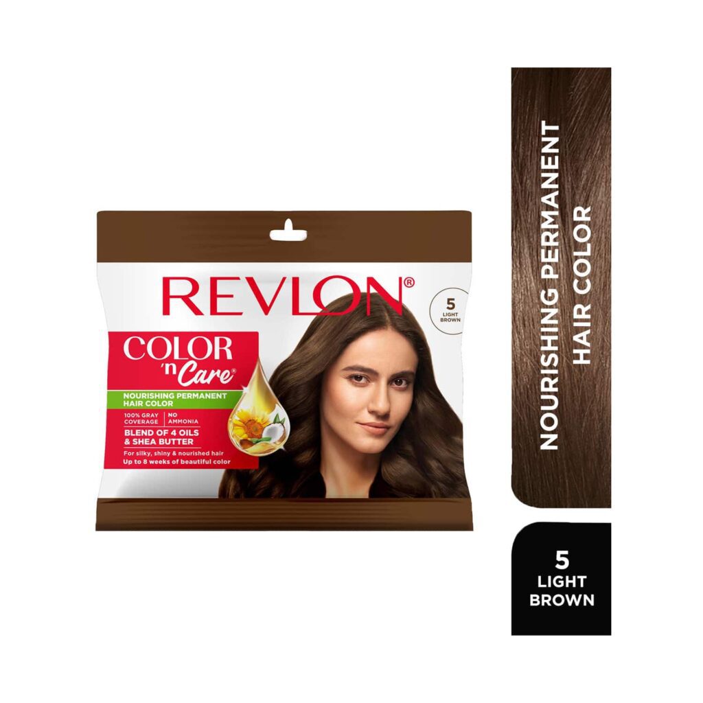 Revlon Color N Care Nourishing Permanent Hair Color Sachet - 5 Light Brown (20g+30ml) - Revlon