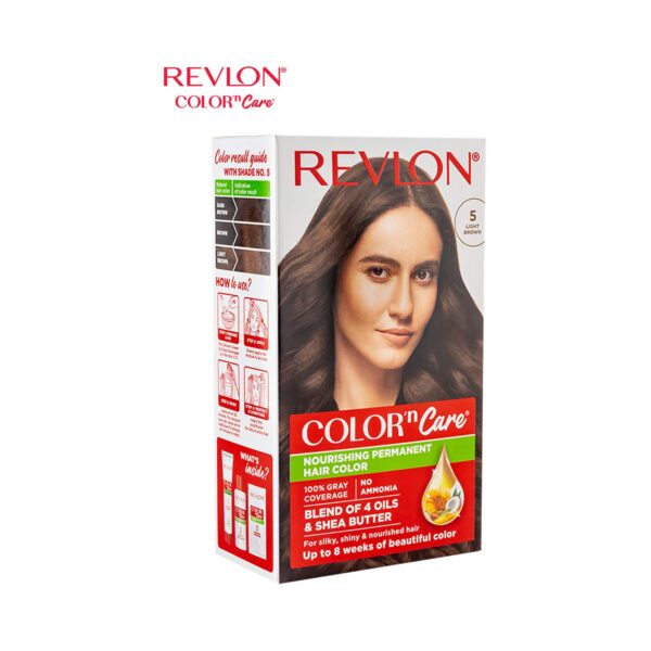 Revlon Color N Care Permanent Hair Color Cream - 5N Medium Brown (40g+67.5ml) - Revlon
