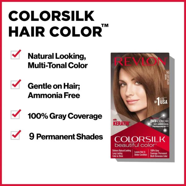 Revlon ColorSilk Hair Color with Keratin - 3N Dark Brown - with Outrageous Shampoo 90 ml (150ml) - Revlon