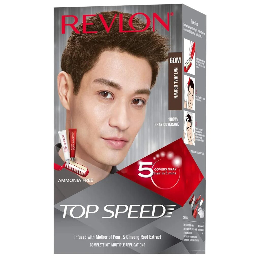 Revlon Top Speed Hair Color - 60M Natural Brown (80g+15ml) - Revlon