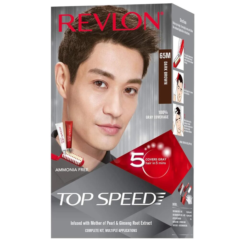 Revlon Top Speed Hair Color - 65M Dark Brown (80g+15ml) - Revlon