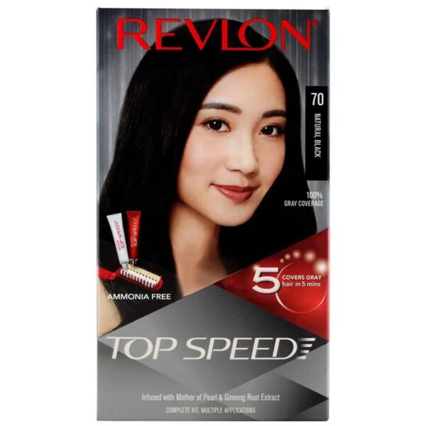 Revlon Top Speed Hair Color - 70 Natural Black (80g+15ml) - Revlon