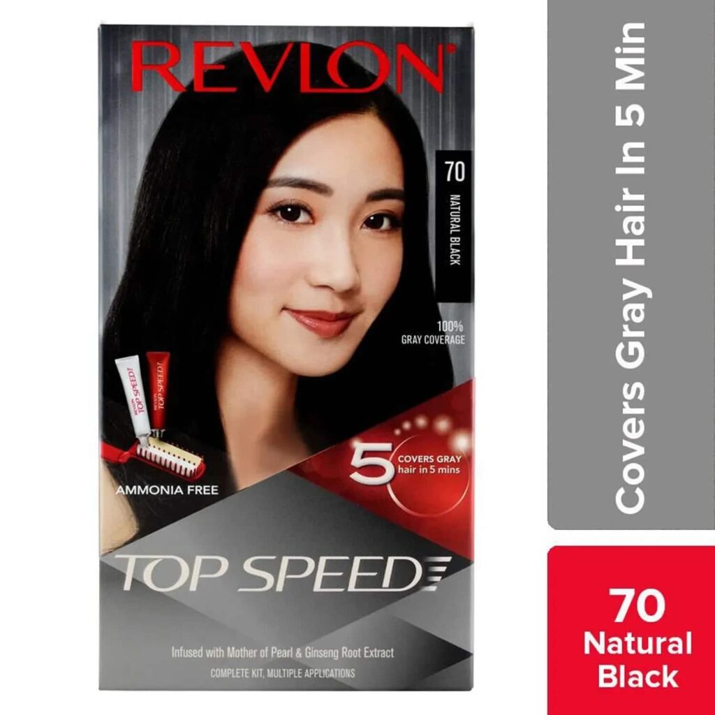 Revlon Top Speed Hair Color - 70 Natural Black (80g+15ml) - Revlon