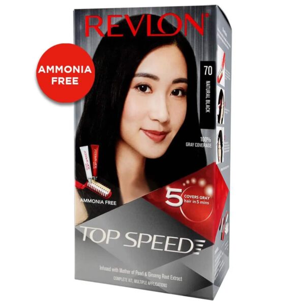 Revlon Top Speed Hair Color - 70 Natural Black (80g+15ml) - Revlon