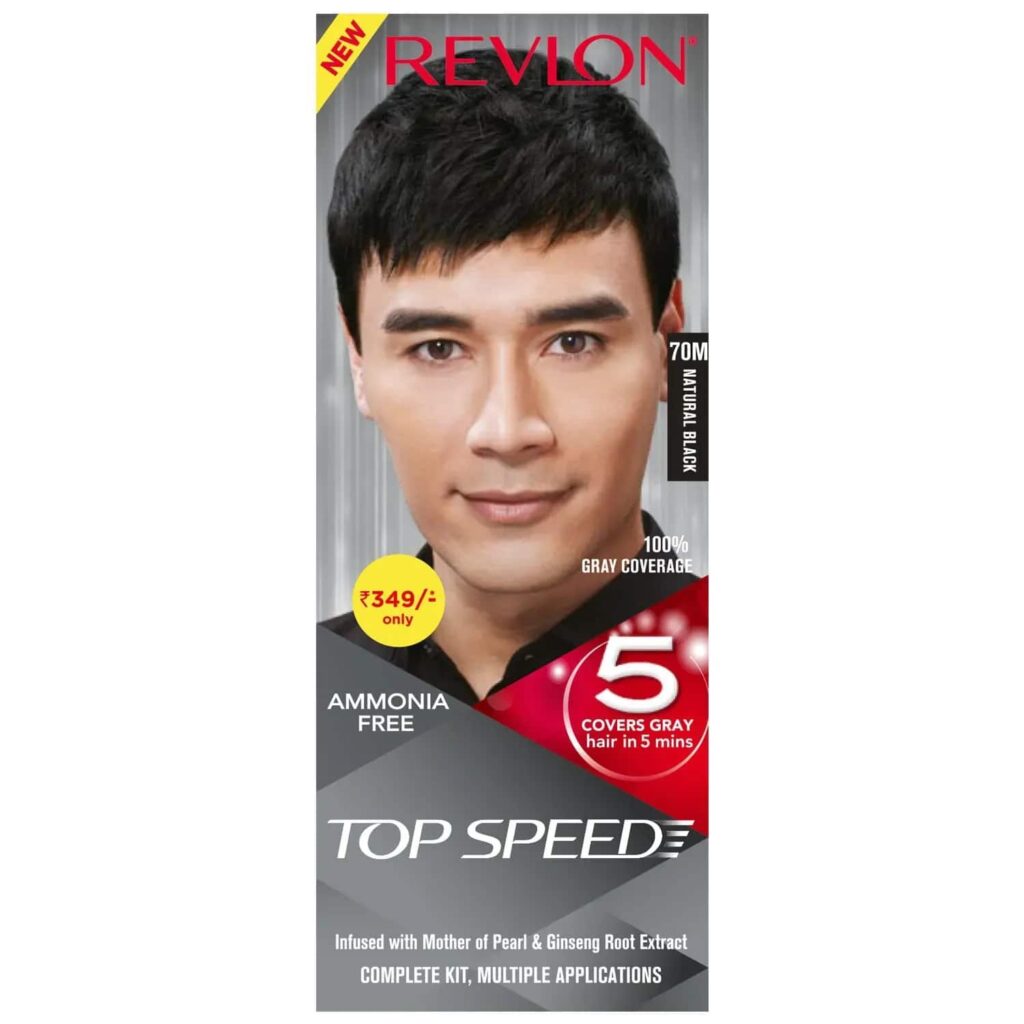Revlon Top Speed Hair Color - 70M Natural Black (80g+15ml) - Revlon