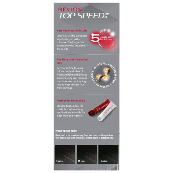 Revlon Top Speed Hair Color Small Pack For Man - 70M Natural Black (40g+15ml) - Revlon