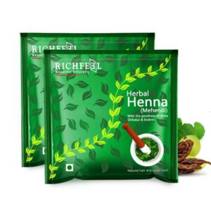 Richfeel Heena Mehendi Powder for Hair | Natural Hair Color and Conditioning with the goodness of Amla, Shikakai & Brahmi | 100 g (Pack of 2)