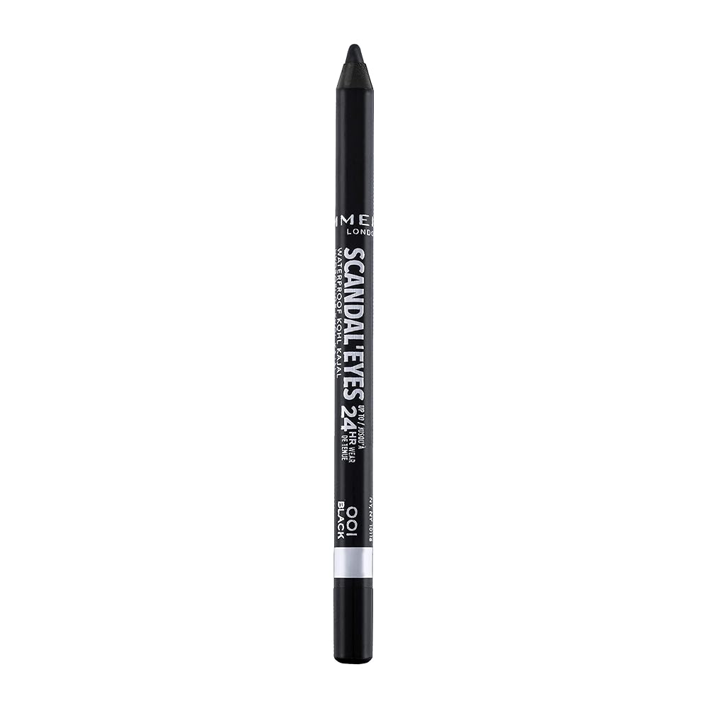 Rimmel London, Scandaleyes Waterproof Kohl Kajal Liner - Black. A jet black shade. Matte Finish