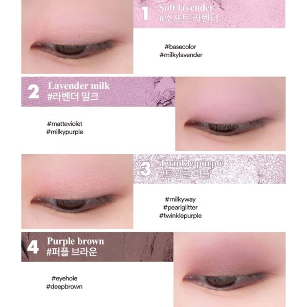 Rom&nd Better Than Eyes Eyeshadow Palette - W01 Dry Lavender (6.5g) - Rom&nd