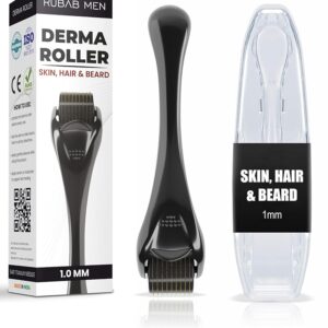 Rubab Men 1mm Derma Roller for Hair Growth | 540 Titanium Alloy Needles Activates Collagen & Follicles Growth Thereby Boosting Hair Regrowth & Better Facial Skin Tone | Comes...
