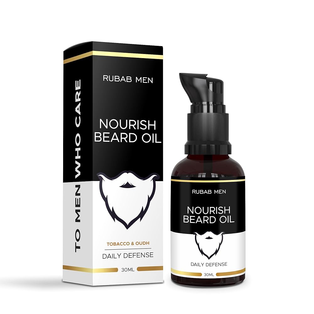 RUBAB MEN Advance Beard Growth Oil for Men | With Vitamin E Booster & Irrestible Tobacco Oudh Fragrance | Fix Uneven Patchy Beard & Say No To Dry, Rough Beard & Mustache Easily...