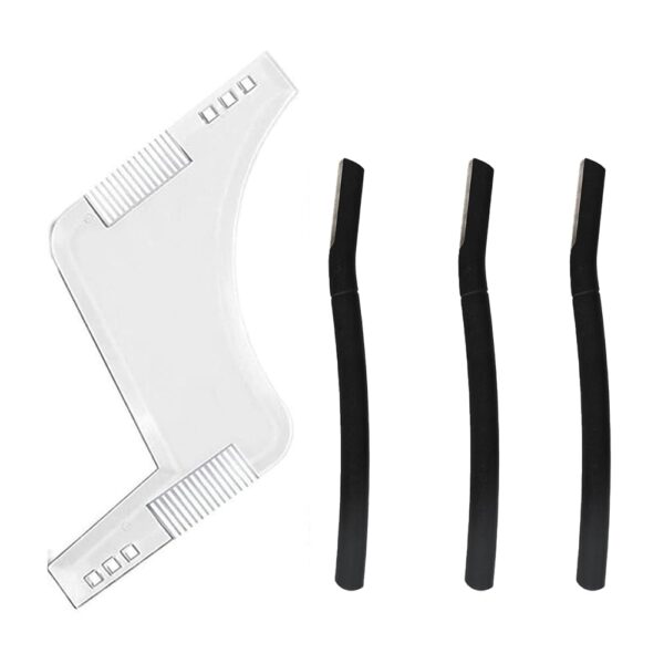 Rubab Men Beard Shaper Tool with Comb & Beard Pen Styler Face Razor for Men | Multi-Use Professional Beard Shaping & Styling Kit at Home | No More Salon Wait