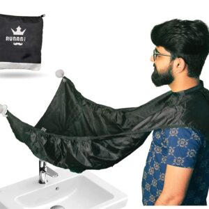 RUBAB MEN Beard Shaving Apron with Self-Folding Design| Beard Bib Trimming Hair Catcher Shave Cloth | No More Clogged Basins | Ultimate Gift for Him