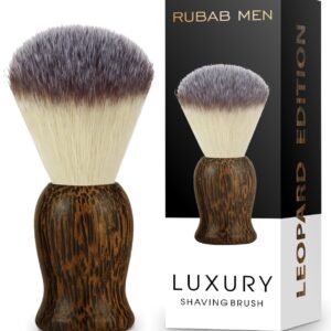 RUBAB MEN Premium Soft Shaving Brush for Men |Leopard Edition| Experience Luxury Shaving with Cruelty-Free Bristles & Classic Wooden Handle | Designed & Crafted in India