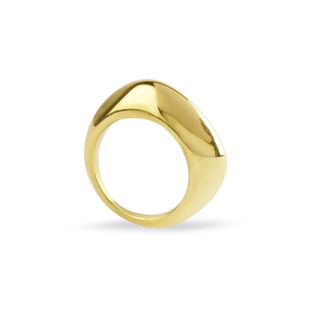 Rubans 18KT Gold Plated Stainless Steel Tarnish Free Waterproof Finger Ring, Trendy and Stylish Jewelry for Women and Girls, Perfect for Any Occasion