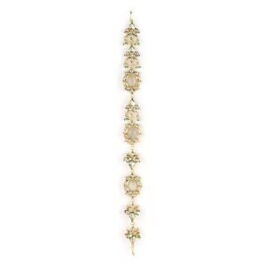Rubans 22K Gold plated Kundan crystal with pastel beads and pearls Regal Sheesh Phool