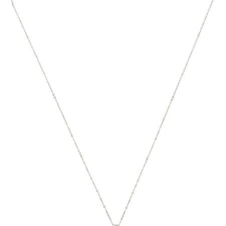 Rubans Rhodium Plated Diamond-Shaped Pendant Necklace with White Crystal Cubic Zirconia Studded Charm for Women & Girls