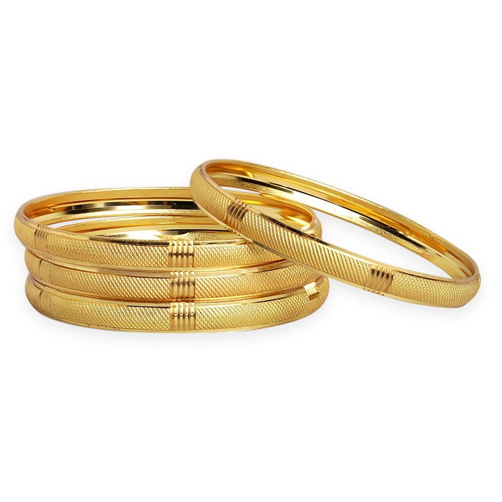 Rubans Set of 2 Gold Plated White Pearl-Studded Traditional Handcrafted Bangles for Women & Girls, Ideal for any Festive & Wedding Occasions