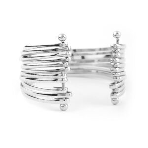 Rubans Silver-Plated Handcrafted Multi-Layered Wire Cuff Bracelet for Women & Girls – Perfect for Casual & Special Occasions