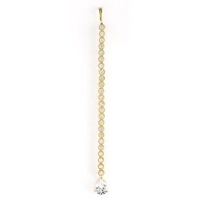 Rubans Stylish 22KT Gold Plated Cubic Zirconia Studded & AD Drop Handcrafted Maang Tikkas