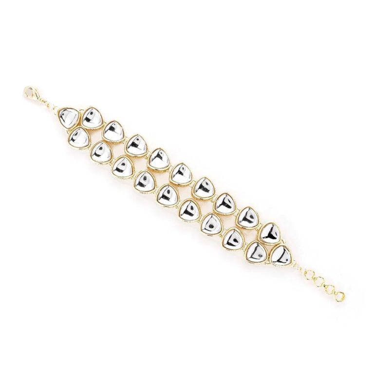 Rubans Women Brass Kundan Gold-Plated Bangle-Style Bracelet