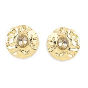 Rubans Women's & Girl's Gold-Plated Kundan-Studded Circular Studs Earrings
