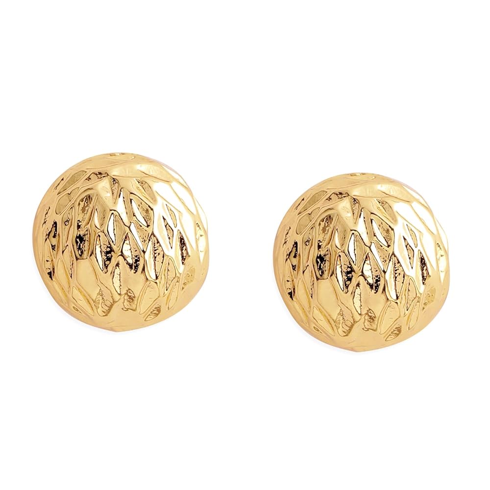 Rubans Women's & Girl's Gold-Plated Oval Studs Earrings